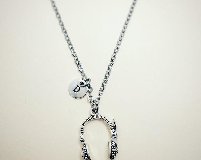 Headphones Necklace, Headphone Gift, Jewelry Headphones,  Music Gift, Sound Technician Gift, BFF Best Friend, Charm Necklace