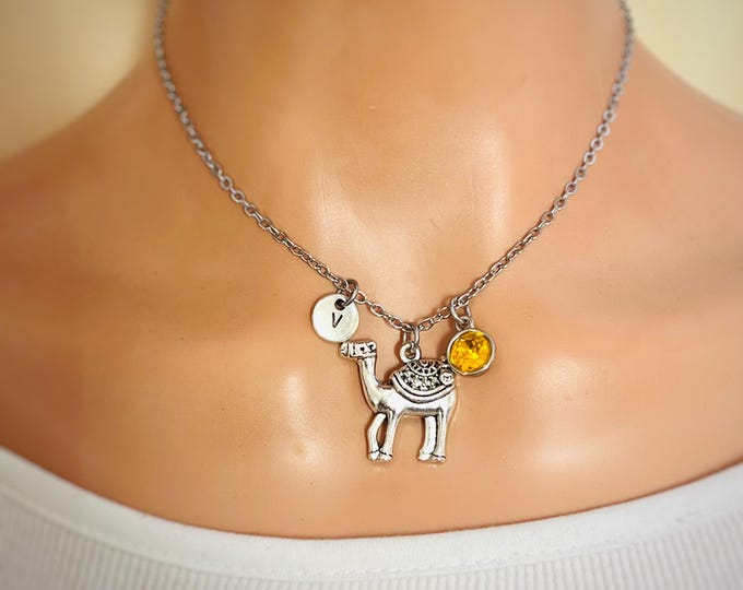 Camel Necklace, Camel Charm necklace, Camel Jewelry, Camel Charm necklace, Camel gift, Animal necklace, Dainty necklace, Simple gift,