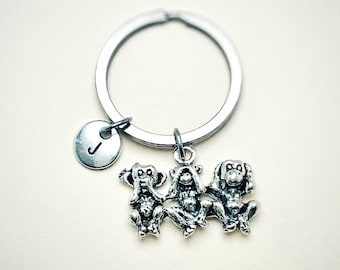 Monkey keychain, Three Wise Monkeys, Monkey Gifts, See No Evil, Hear No Evil, Speak No Evil,Three wise monkey jewelry, Monkey jewelry, Funny