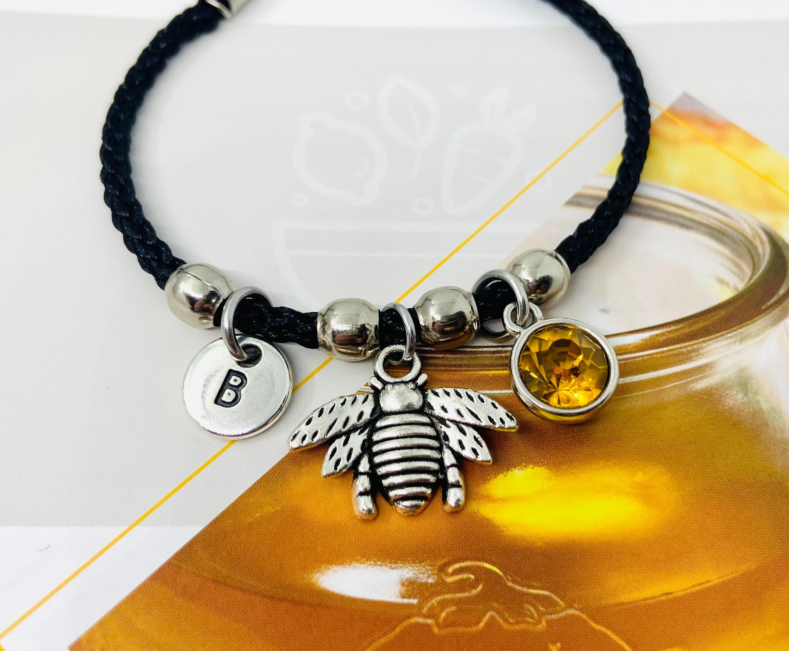 Personalised 2024 bee bracelet