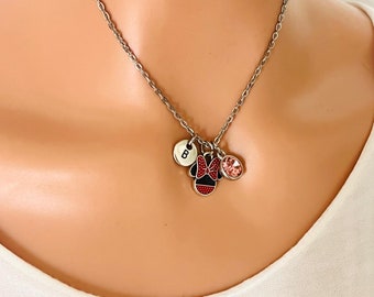 Minnie Mouse Necklace, Mouse Pendant, Mouse Jewelry, Mickey Mouse Necklace, Animal Necklace, Small Mouse Necklace, Miniature Mouse,