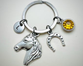 Horse Keychain, Horse Gift, Horse charm gift, Horse keyring, Horse Charm, Silver Horse pendant, Animal, Horse Lover, Horse Rider, Pony