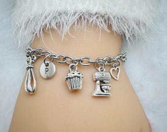 Pastry chef bracelet, graduation gifts for pastry chef, cooking student, Pasty Line Cook, chef bracelet, baker jewelry, hobby, cupcake