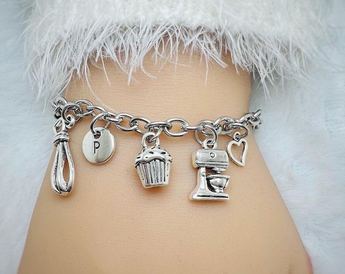 Pastry chef bracelet, graduation gifts for pastry chef, cooking student, Pasty Line Cook, chef bracelet, baker jewelry, hobby, cupcake