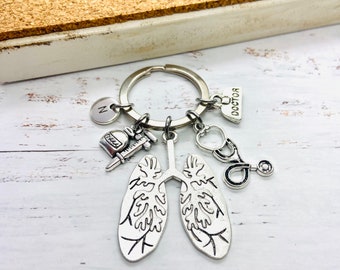 Human Lungs Keychain, Personalized Keychain, Science Keychain, Initial, Biology Keychain, Anatomical, Anatomical Keychain, Anatomy,