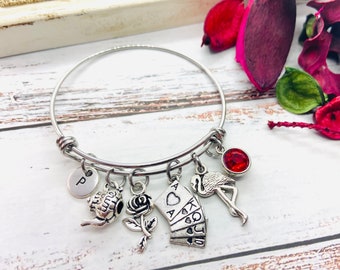 Alice in Wonderland Bracelet, Alice Bracelet, Cat Bracelet, Alice, Rabbit, Tea Time