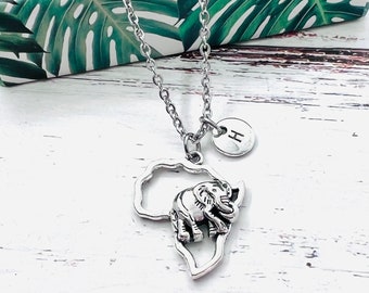 Africa Necklace, Africa Jewelry, Africa Gift, African Gift, Africa Map, African, Elephant, Kenya Gift, Tribal Tanzania, Ethnic, World Map