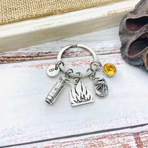 Firefighter Keychain // Used Fire Hose // Gift for Firefighters //  Firefighters Gifts for Him // Firewomen Gift Ideas // Unique Keychain -   Israel