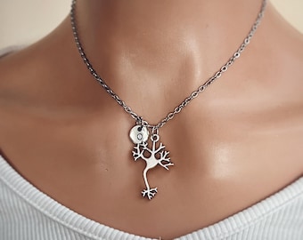 cellphone necklace, biology gifts, science necklace, brain cell necklace, neuron, nerve cell, gift chemistry, DNA jewelry, doctor, doctor