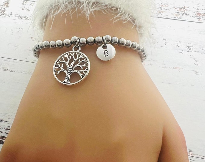 Tree of life bracelet, tree of life jewelry, gifts for the tree, personalized jewelry, jewelry for her, family tree, initial bracelet,