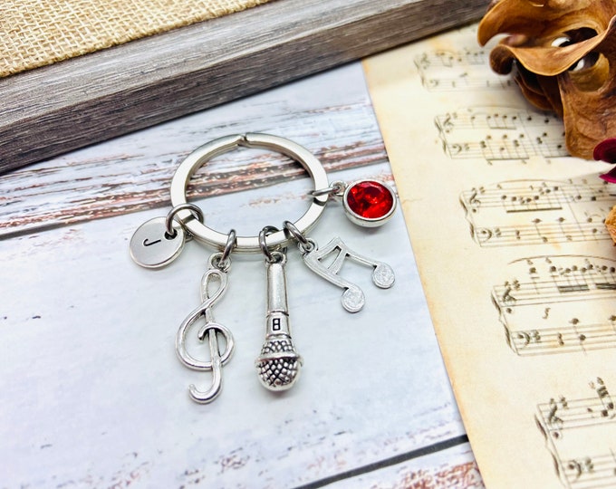 Gift for Singer, Singer Gift, Singer Keyring, Singer Keychain, Mens Gift, Music Lover, Rapper Gift, MC Gift, DJ gift, Birthday Gift,