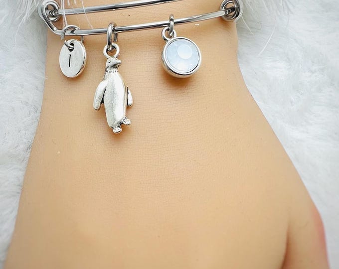 Penguin bracelet, Penguin Gift, Penguin charm, Silver Penguin, Animal Gift, Animal bracelet, Pinguin geschenk, Animal lover, Animal, Gift,