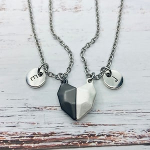 Magnetic heart necklace, couple necklace, magnetic couple necklace, heart necklace, lover necklace, friendship necklace image 2