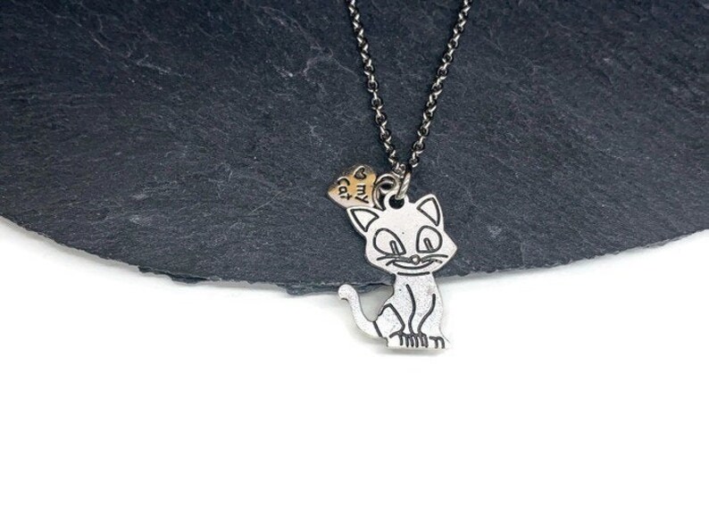 gift girl cat pendant love for cats gift idea cat jewelry Cat necklace accessories Love my cat