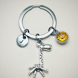 Giraffe Key chain, Giraffe Keyring, Silver Giraffe, Giraffe keychain, Animal key ring, Giraffe Jewelry, Giraffe Lover, Giraffe Themed, BFF