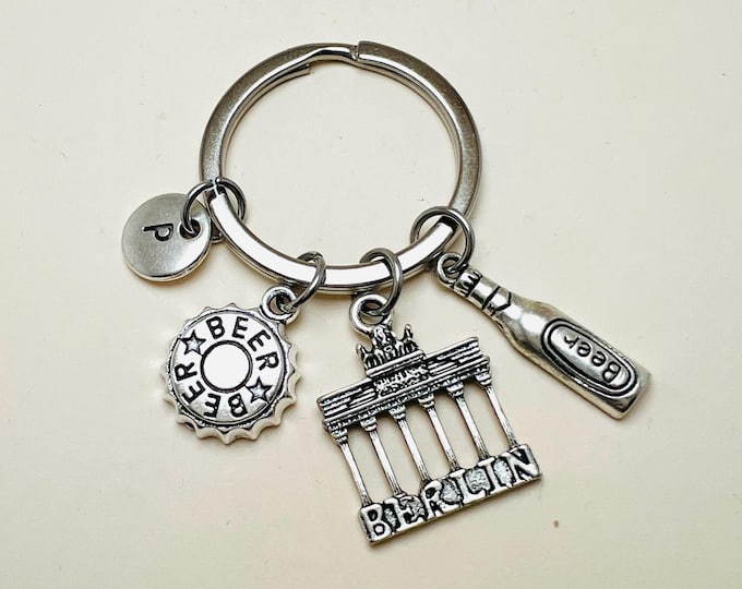 Germany Keychains, Germany Jewelry, Berlin Keychains, Gifts for Germans, Berlin Wall, Beer Lover, Berlin Gifts, Travel, Europe