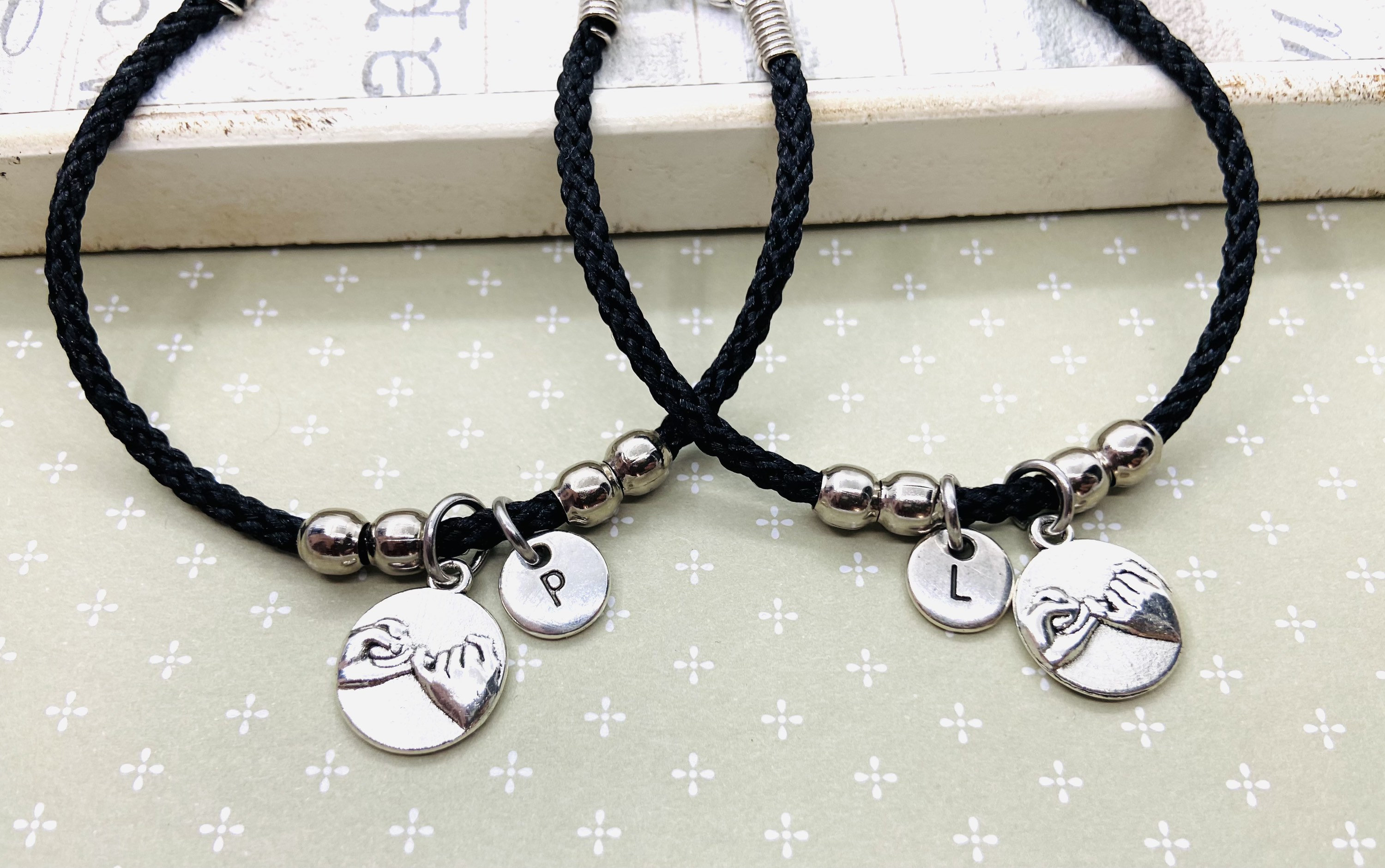 Couples Bracelet His and Hers Bracelet Set Pinky Promise