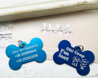 Oh Crap Im Lost Dog Tag, Funny Dog Tag, Personalized Dog ID with Number, Personalized Dog Tag, Novelty Pet Tag, Double Sided Dog