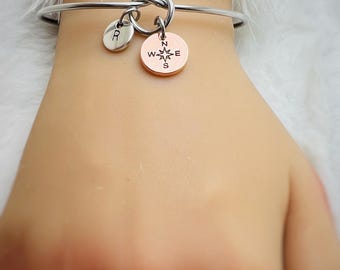 Friendship bracelet, long distance friendship, long distance friendship bracelet, friendship jewelry, bff bracelet, compass bracelet, bff