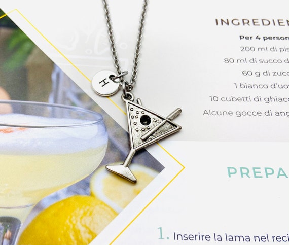 Martini Cocktail Glass Necklace 