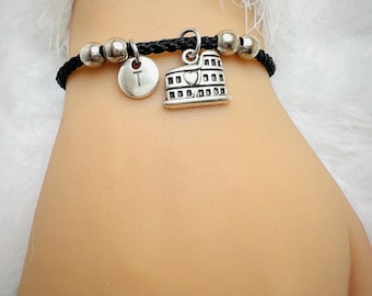 Colosseum rope bracelet, Colosseum charm bracelet, Adjustable bracelet, bracelet, personalized bracelet, initial bracelet, monogram