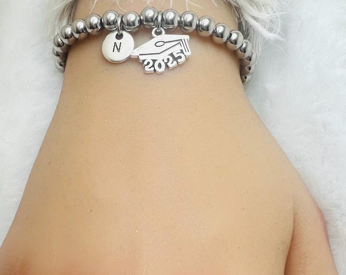 Graduation Gift 2025, Graduation Bracelet 2025, Graduation Gifts for Her, Graduation Gifts for Him, Graduate, School, College, Class of 2025