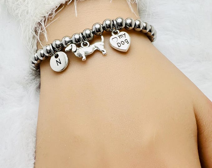 Dachshund bracelet, dachshund gift, dog bracelet, small dog jewelry, dachshund owner, small dog, tiny dog,