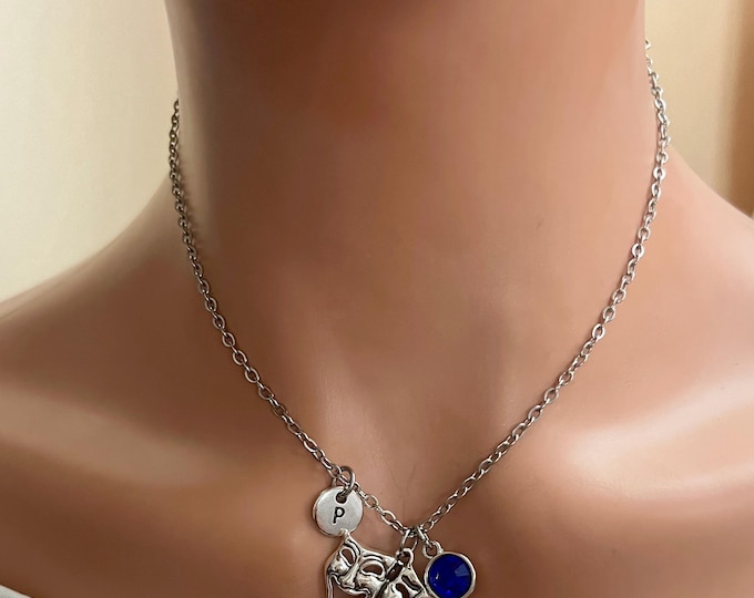 Theatre mask jewelry, drama, drama team, theater, crew, team, Drama teacher gift, drama student gift, Drama Necklace, Theatre Necklace,