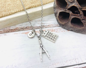 Engineer gifts, Engineer Necklace, Math Teacher Gift, Mathematics, Maths Teacher. Maths Student, Engineering Gifts, Friend, Architect Gift,