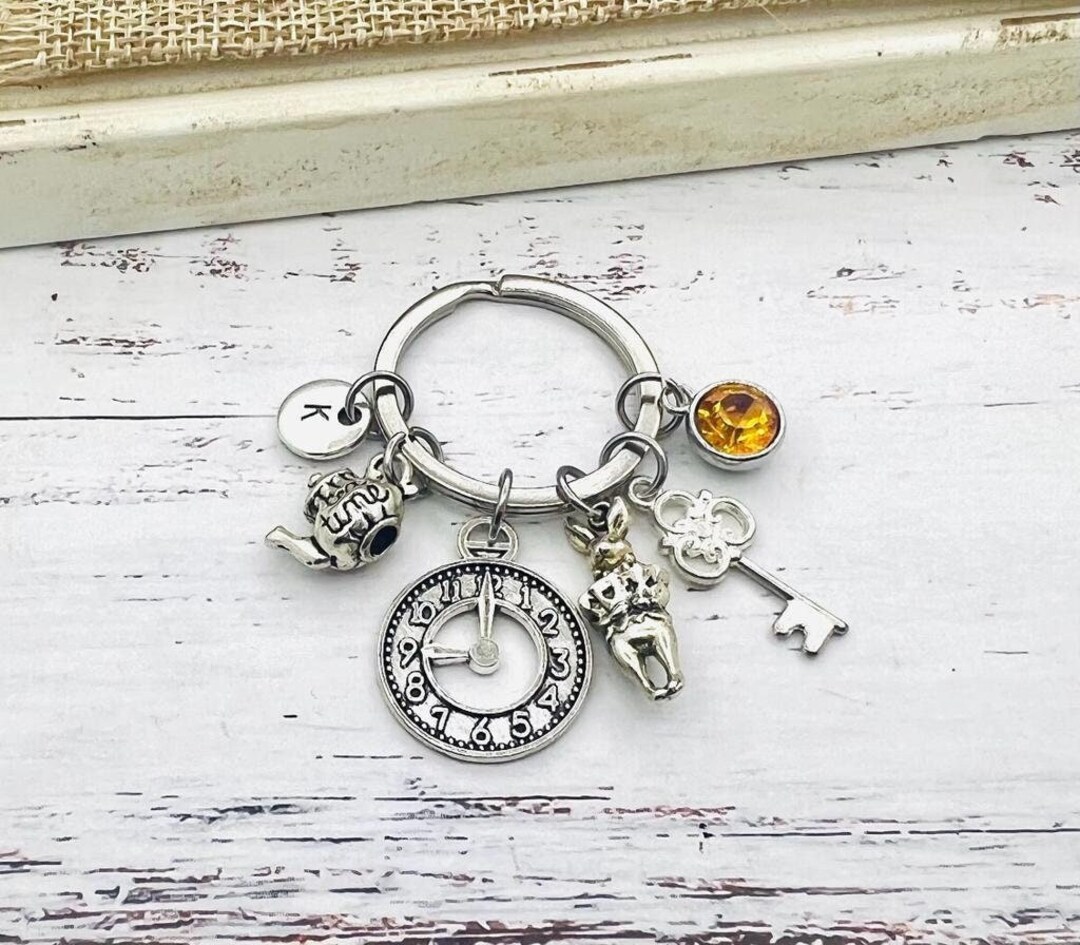 Disney Rabbit Keychain Alice in Wonderland Keychain Rabbit Keychain White Rabbit - Etsy