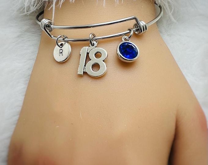 18th birthday girl,18th birthday bracelet, personalized gift, birthday bracelet, 18th birthday girl, girls 18th birthday gift, daughter gift