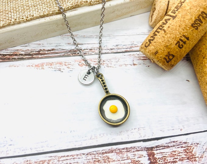 Fried Egg Necklace, Fried Egg Gift, Frying Pan, Food, Food Charm, Sunny Side Up, Egg Fry, Miniature Food, Frying Pan, Mom, Wife, Foodie