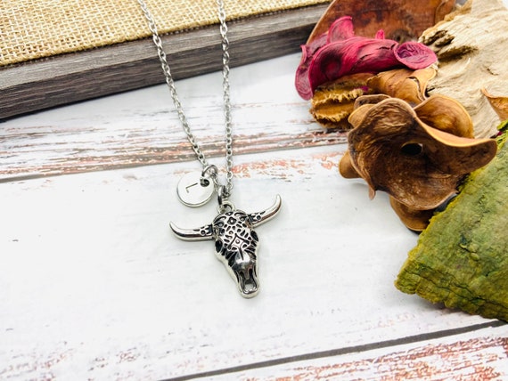 Amazon.com: Bull Skull Necklace Bronze Steer Skull Jewelry Brass Cow Skull  Charm Necklace Southern Jewelry Southwestern Jewelry Longhorn Skull Necklace  Boho Necklace : Handmade Products