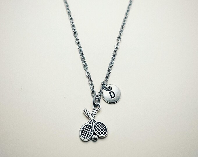 Tennis Necklace, Tennis Gifts, Tennis Jewelry, Tennis Charm Gift, Tennis Player, Tennis Coach, Team gift, Tennis Racket, Tennis Ball,Friend
