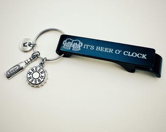 Personalized bottle opener keychain, engraved bottle opener, beer lovers gift, personalized phrase, beer gift, gift for dad