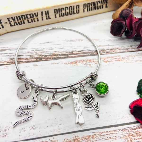 Bracelet Petit Prince, Idée cadeau, Petit Prince, renard, Rose, cadeau pour elle, filles, amoureux Petit prince, serpent