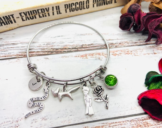 Little Prince Bracelet, Gift Idea, Little Prince, Fox, Rose, gift for her, girls, lovers Little Prince,serpiente
