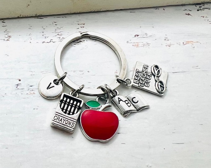 Personalized, gift for women, Teacher Keychain, Teacher Keyring, Teacher Charm Gift, Teacher Gifts, Bracelet for Teacher,