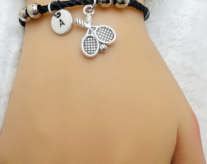 Tennis Racket Bracelet, Tennis Racquet Jewelry, Tennis Gifts, Tennis Jewelry, Sports Jewelry, Tennis Player, Tennis Coach, Tennis Partner
