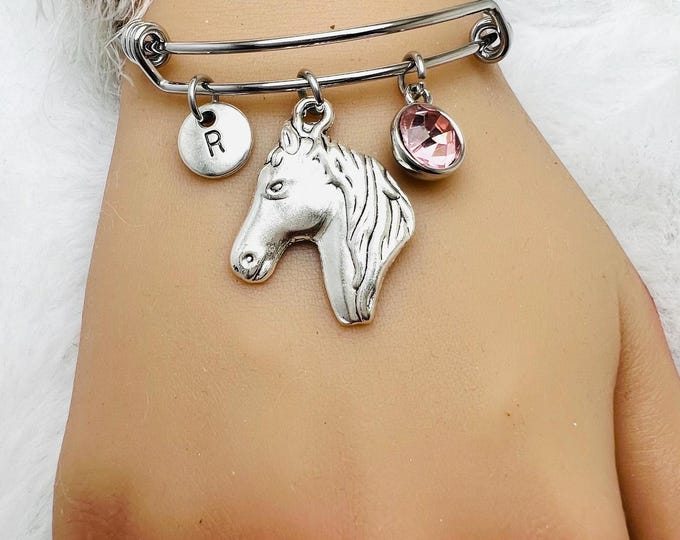 Horse lover gift, horse bracelet, horse charm gift, horse gift, horse jewelry, rider, pony charm, horse pendant bracelet, ride