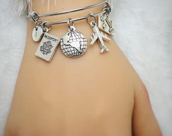 Jewellery for friend, Flight attendant gift, Airplane Charm, Jet plane bracelet, Air plane bracelet, Air plane, Personalized gift, Aero