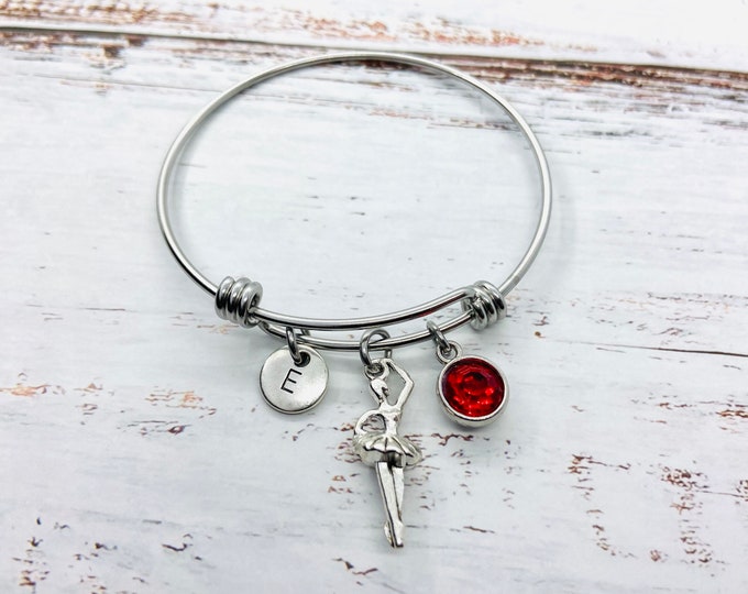 Ballerina Bracelet - Personalized - Ballet Recital Gift - Ballerina Jewelry - Little Girl Ballet Gift - Dance Bracelet - Kids Ballerina Gift