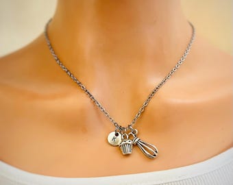 Baking gifts, baking necklace, baker necklace, baker gifts, gifts for baker, gifts baking, chef necklace, pastry chef, cooking gifts,