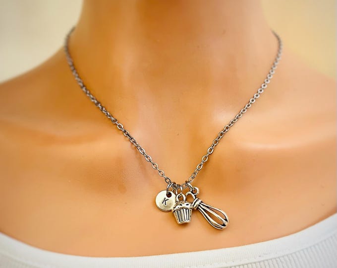 Baking gifts, baking necklace, baker necklace, baker gifts, gifts for baker, gifts baking, chef necklace, pastry chef, cooking gifts,