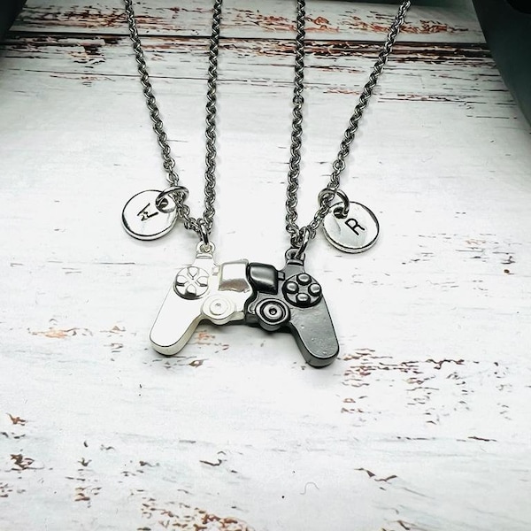 Contrôleur de jeu, Collier PS Joystick, Ensemble de 2 couples collier magnétique, collier, collier de couple console de jeu, cadeaux de la Saint-Valentin