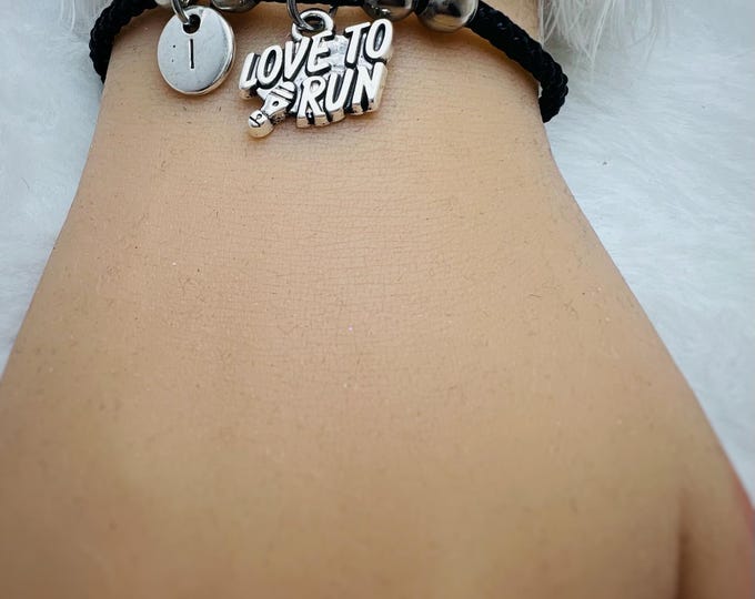 Running bracelet, running love bracelet, fitness bracelet, gym bracelet, runner gift, sports jewelry
