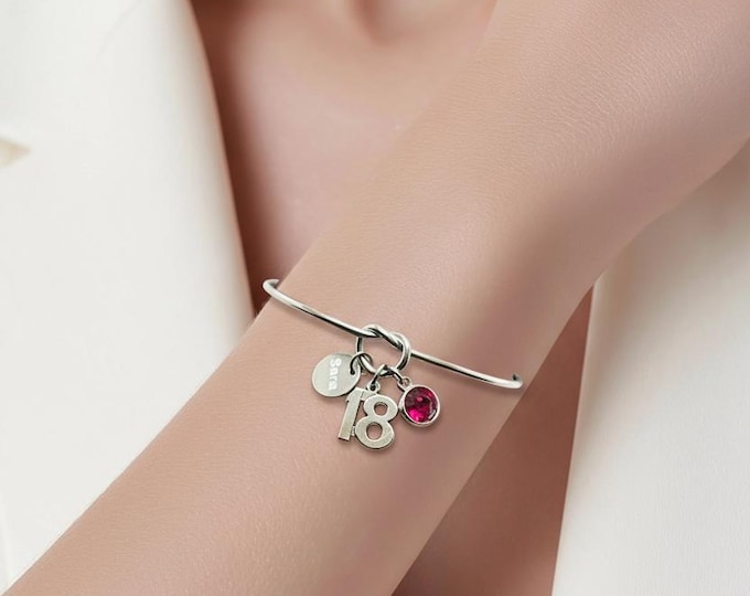 18th birthday bracelet for her, personalized 18th birthday gift, 18th birthday gift, personalized 18th bracelet, 18th birthday jewelry