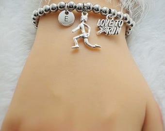Marathon bracelet, runner gift, running gift, running bracelet, runner bracelet, runner gift, running jewelry, fitness, jogging,love running