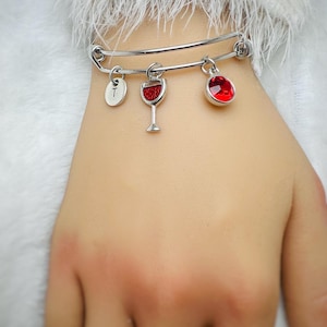 Weinarmband, Rotweinschmuck, Weinanhänger, personalisierte Geschenkideen, Weinliebhaber, personalisierte Weingeschenke