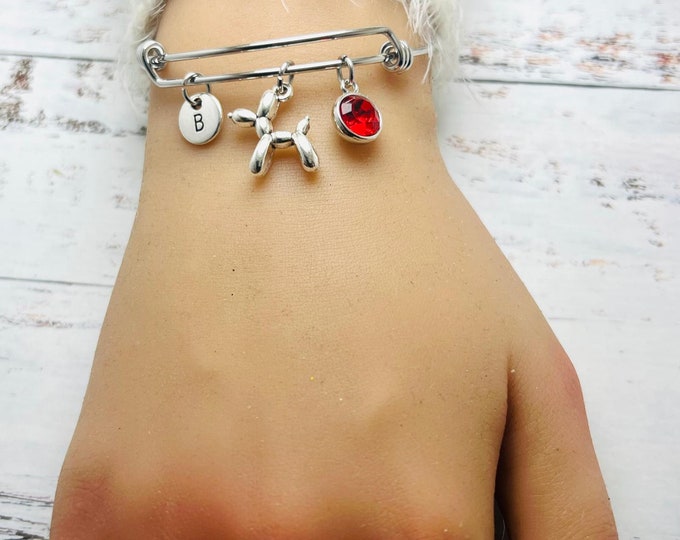 Balloon dog bracelet, balloon bracelet, balloon dog charm, dog charm bracelet, animal bracelet, minimalist bracelet